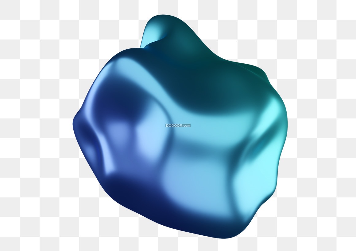 02172_青色的3D金属表面光滑圆润有光泽高清PNG素材.jpg