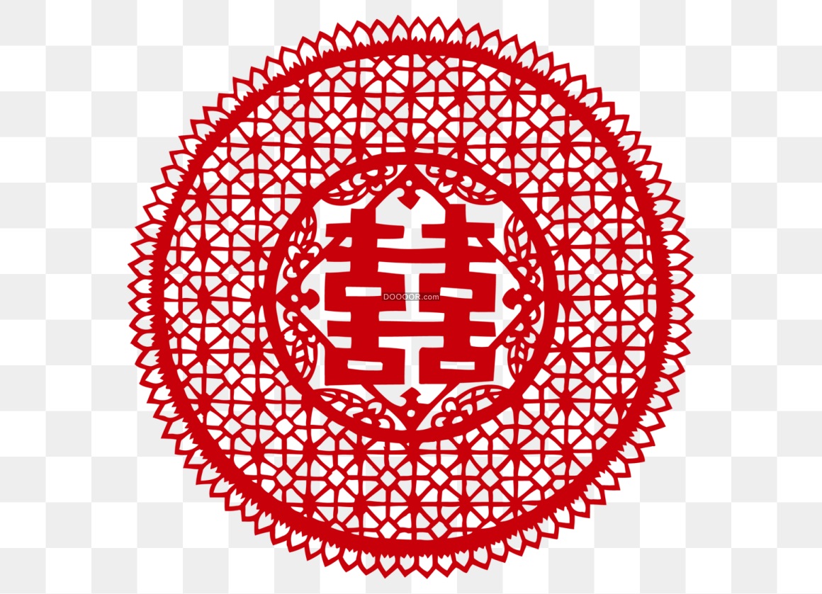 02394_中国传统剪纸艺术文化作品喜字透明PNG素材.jpg