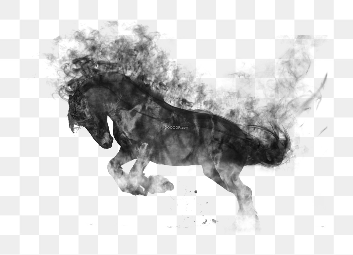 02705_中国风一批奔腾的马水墨画作品高清PNG素材.jpg