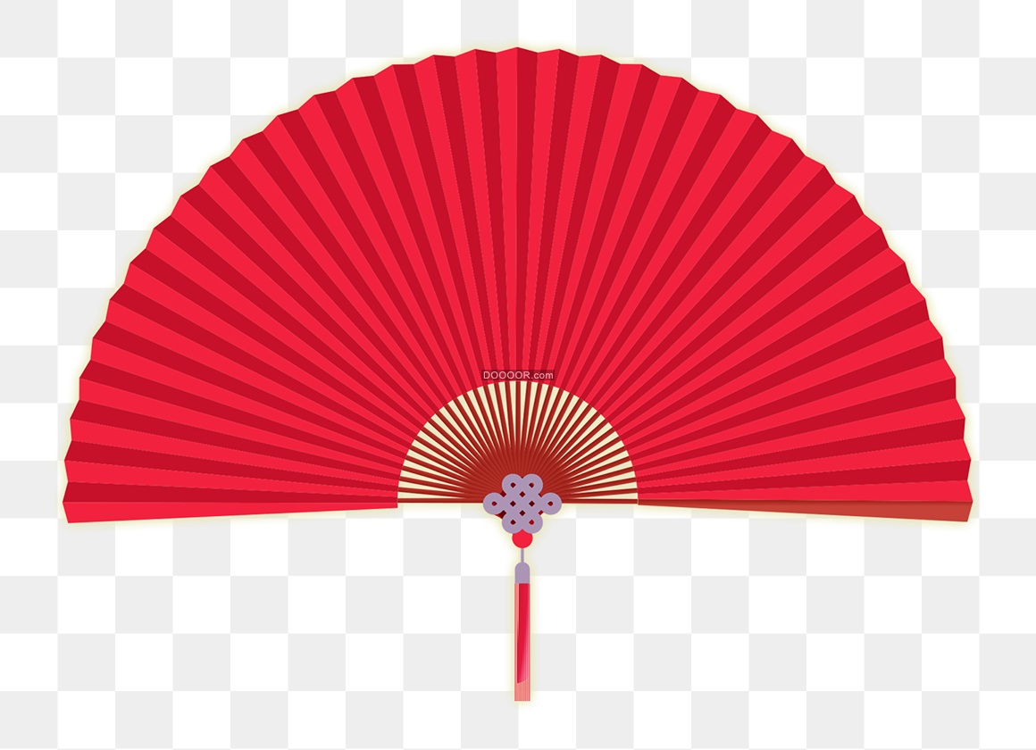 02956_一把红色的折页扇子搭配着紫色的吊坠高清PNG素材.jpg