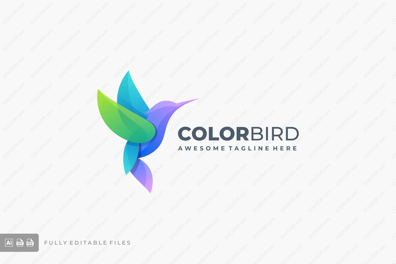 00038_极简极好的多彩鸟儿动物LOGO模板矢量AI&amp;EPS素材.jpg