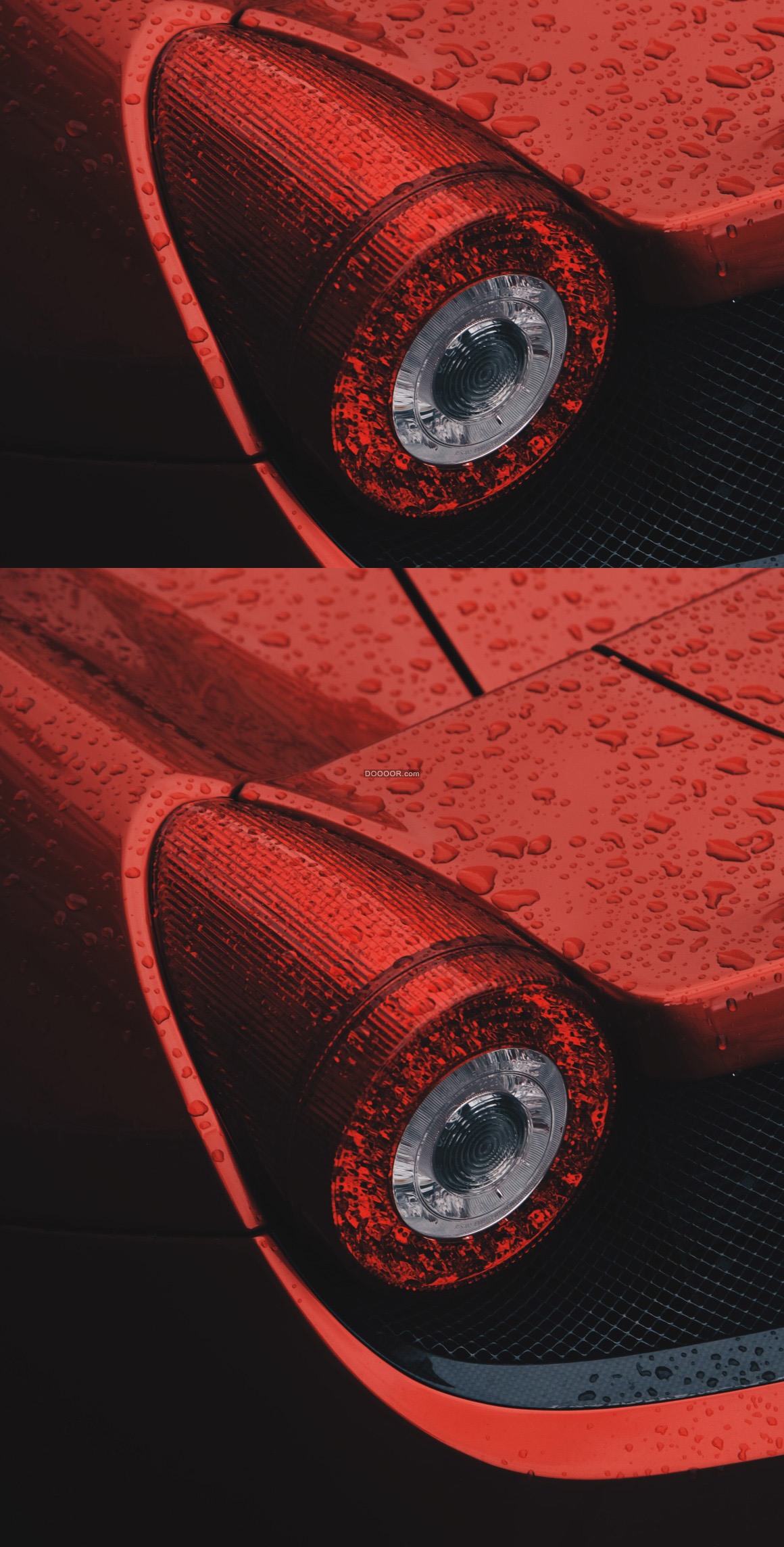 06797_红色的车尾灯雨水滴落金属光泽.jpg