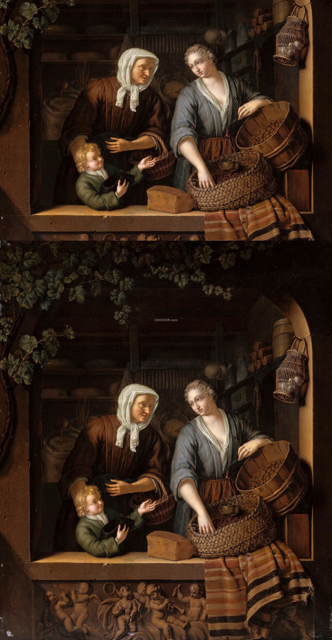 06984_欧洲风油画艺术作品两位夫人正在操持农务.jpg