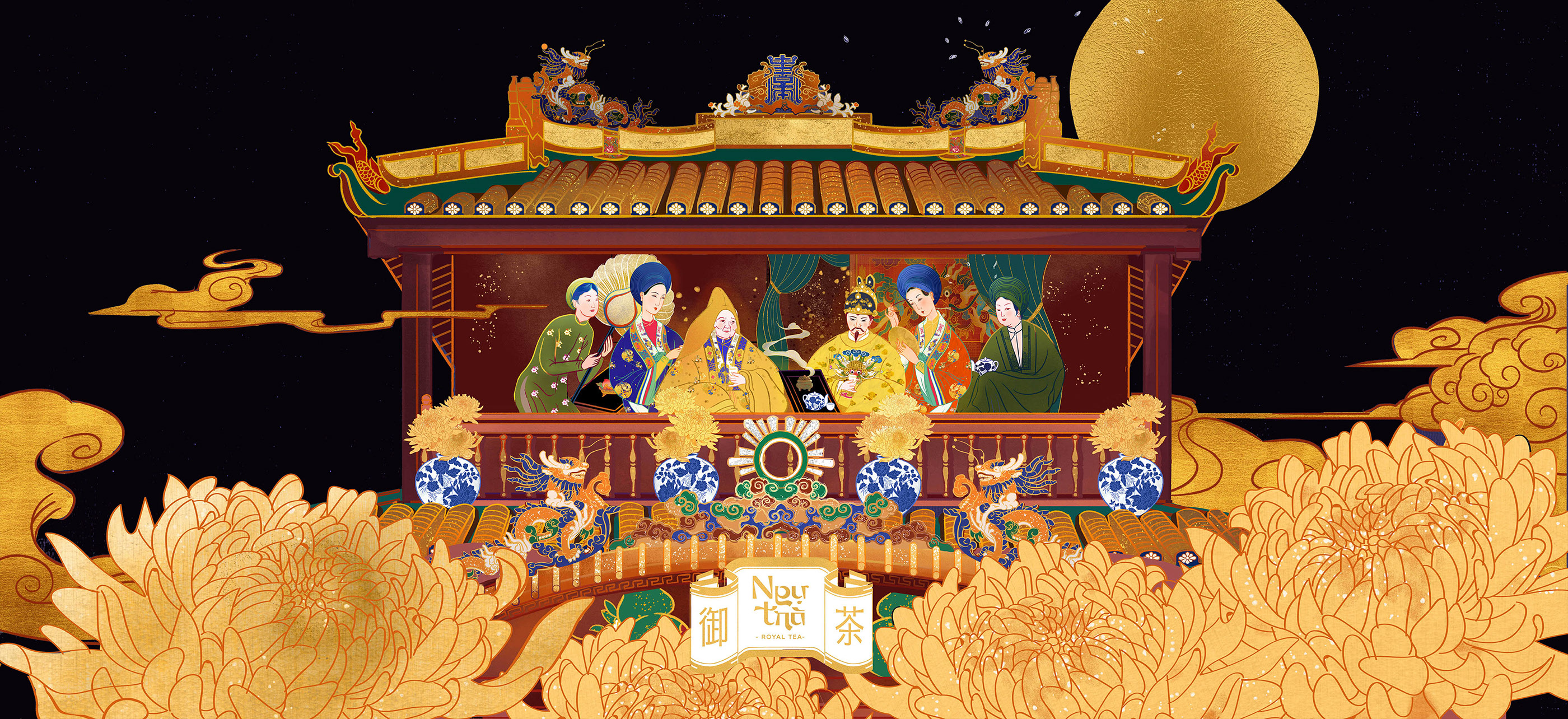 品牌色彩插图主要项目包装茶叶传统越南NGỰtr‘s皇家茶-15.jpg