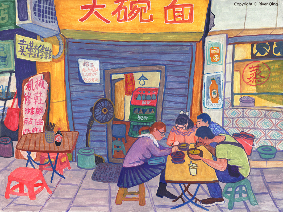 面摊门口