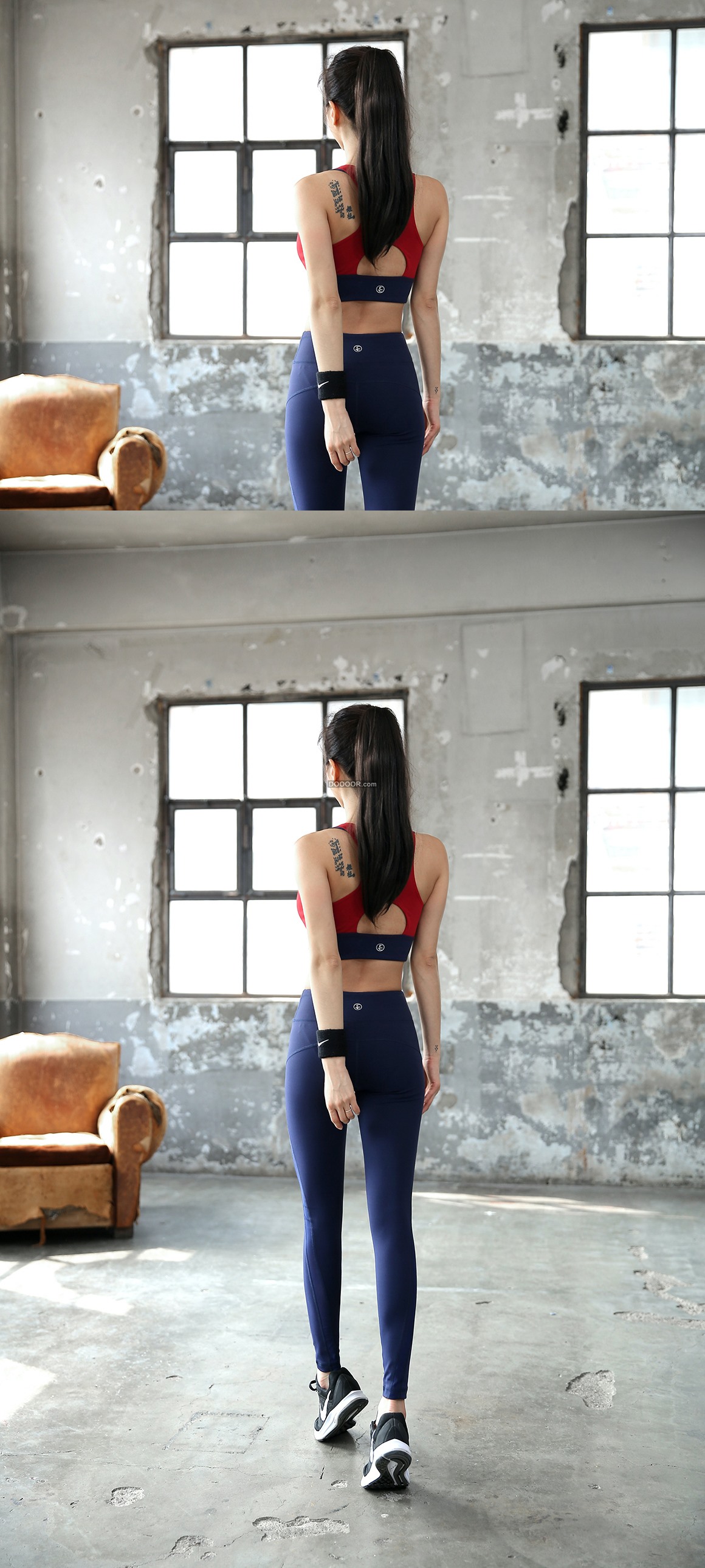 08881_女士写真艺术作品完美的身材精致面容对比鲜明破旧房屋.jpg