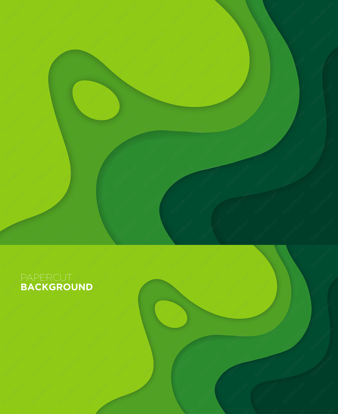 波浪绿色剪纸海报流体风格绿色渐变色形状不规则矢量素材