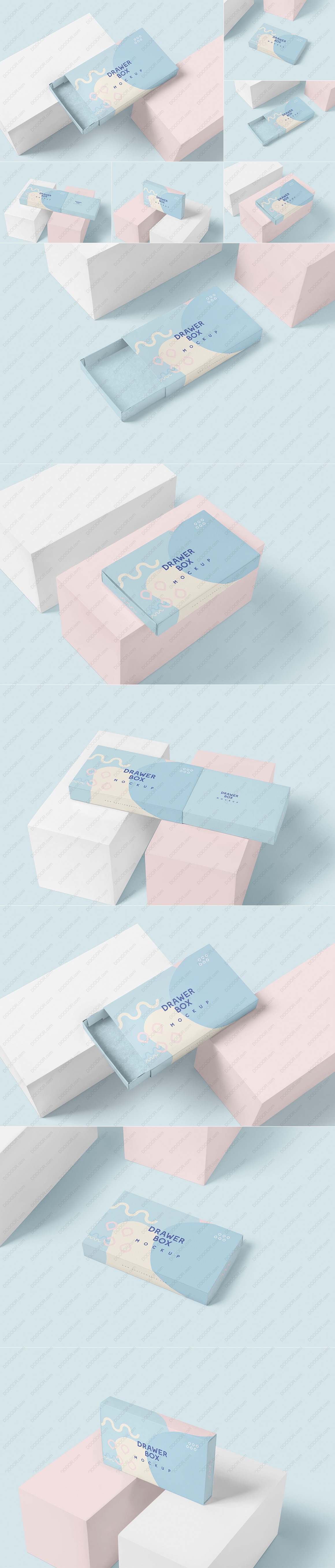 6视角绘画笔彩笔抽屉式包装盒多彩模板展示样机设计PSD素材.jpg