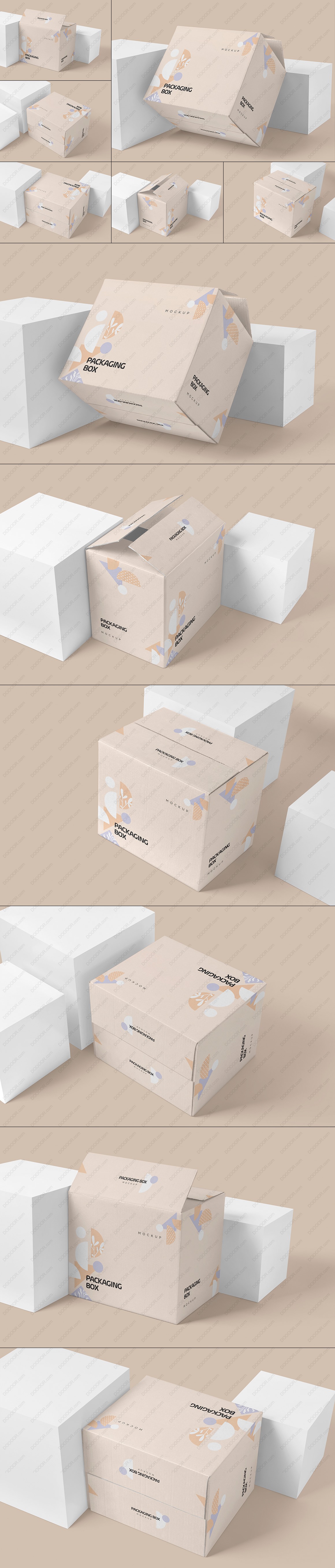 7视角简洁纸包装盒样机正方形模型PSD素材.jpg
