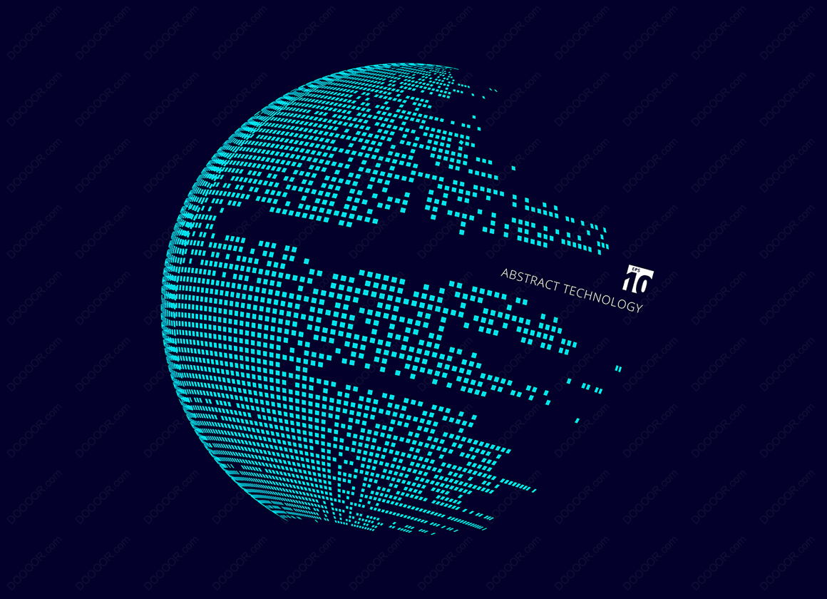 世界抽象技術大數據地圖圓的正方形圖案環繞網絡連接虛擬網絡技術高
