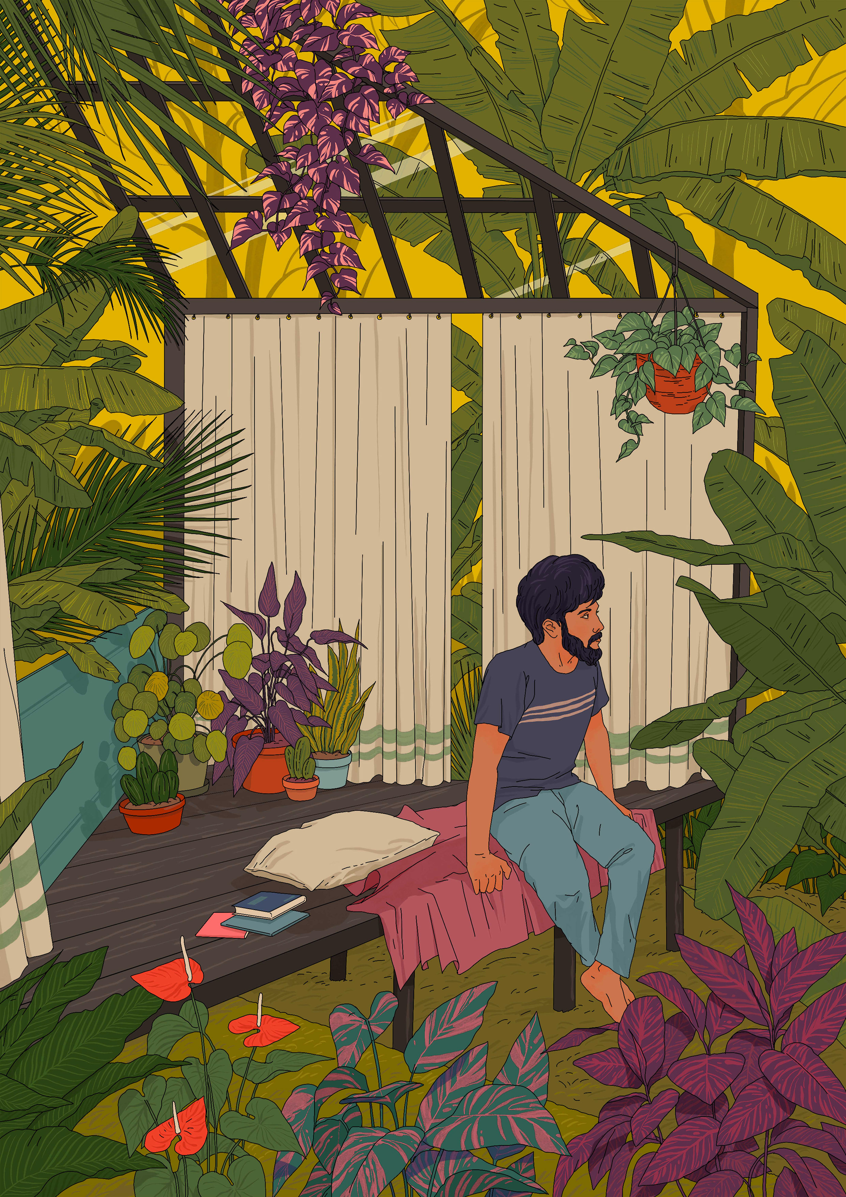 咖啡花插画禁闭养生植物萨吉德待在家里-02.jpg