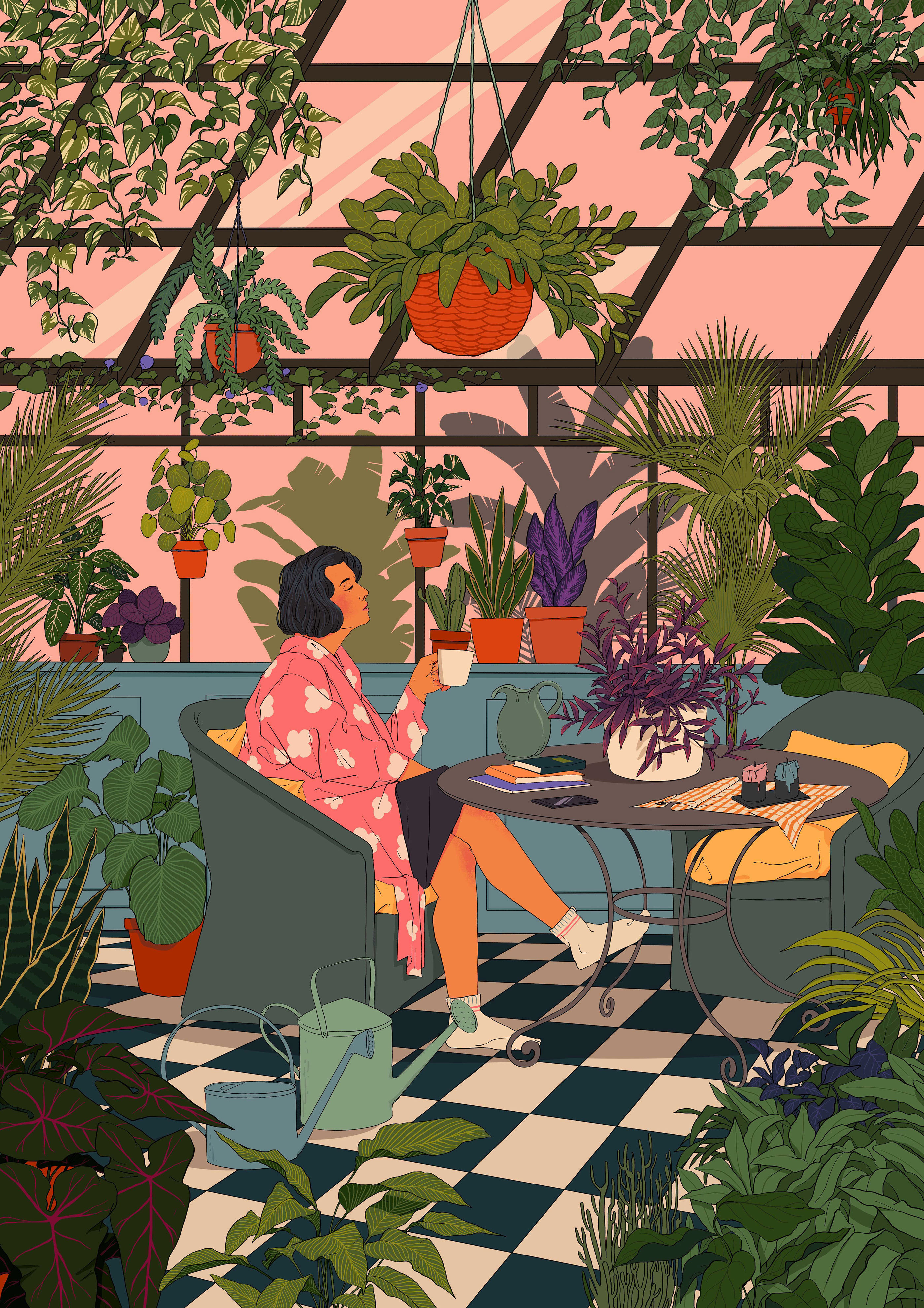 咖啡花插画禁闭养生植物萨吉德待在家里-03.jpg