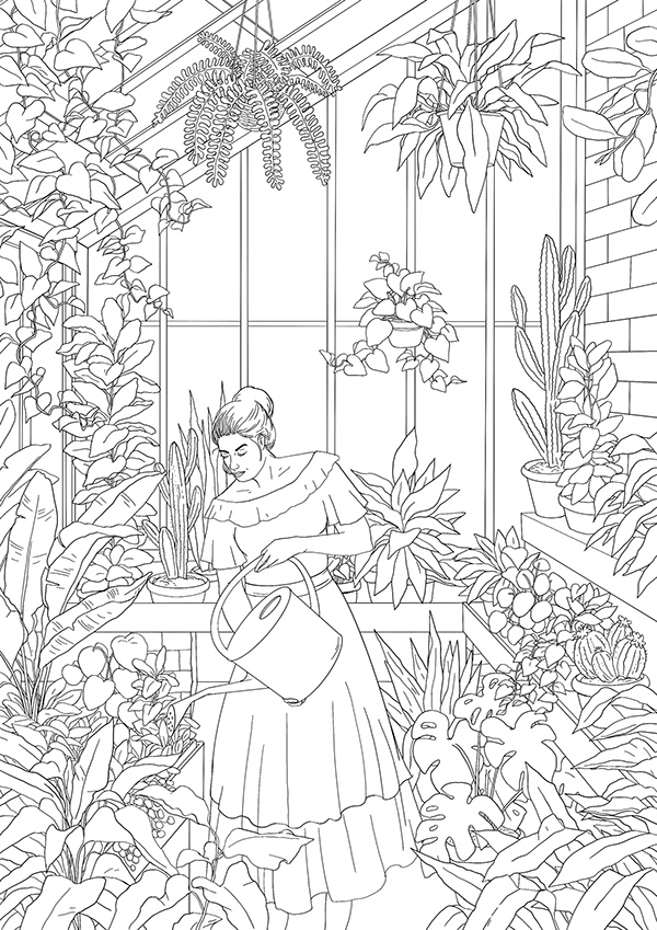 咖啡花插画禁闭养生植物萨吉德待在家里-08.jpg