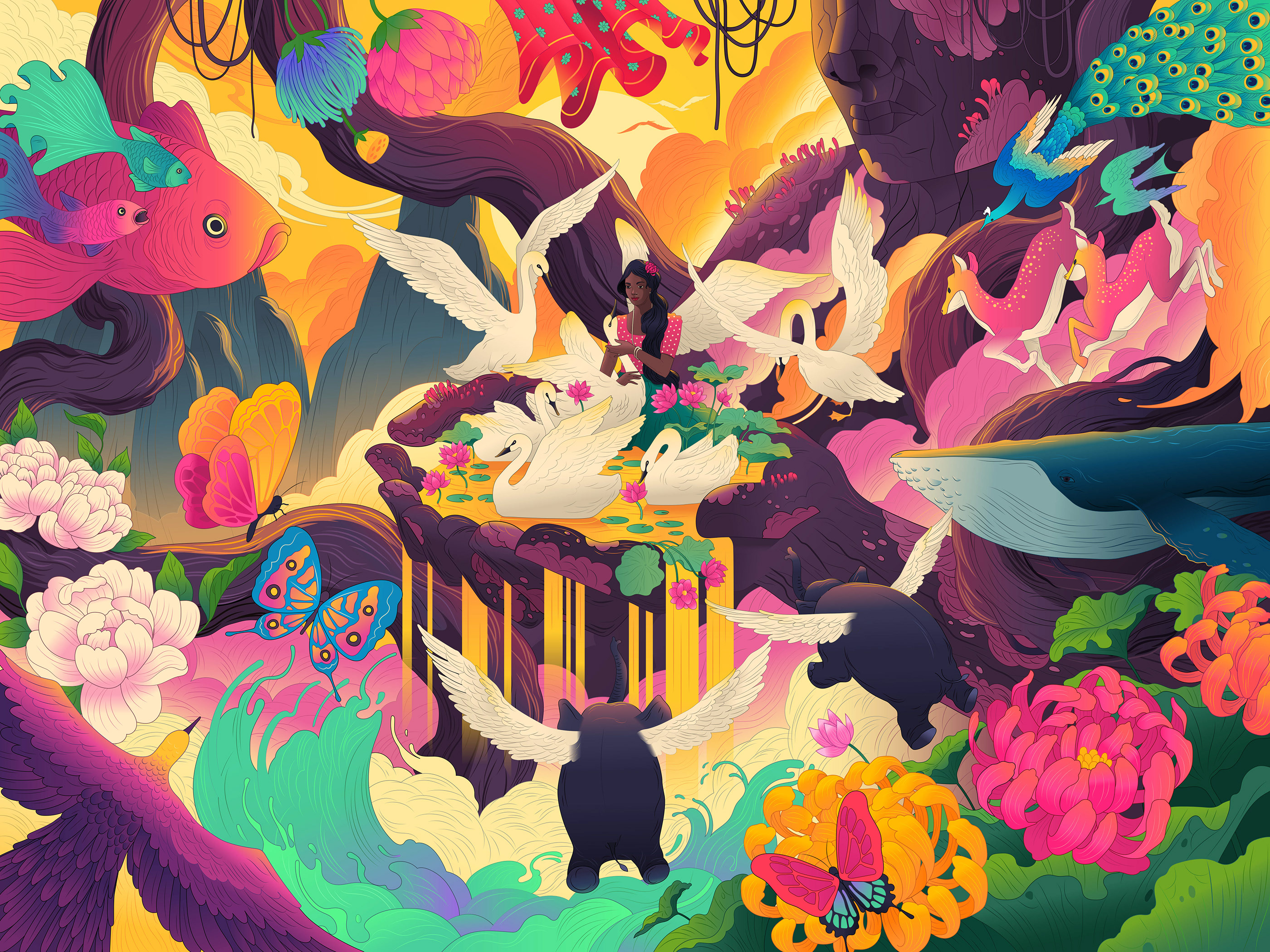咖啡花插画禁闭养生植物萨吉德待在家里-11.jpg
