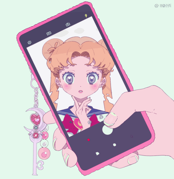 动画动画角色可爱时尚女孩插画Kawaii粉红色-13.gif
