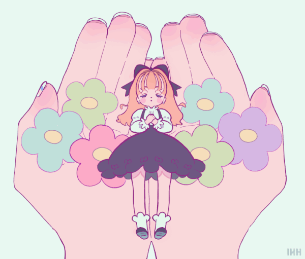 动画动画角色可爱时尚女孩插画Kawaii粉红色-15.gif