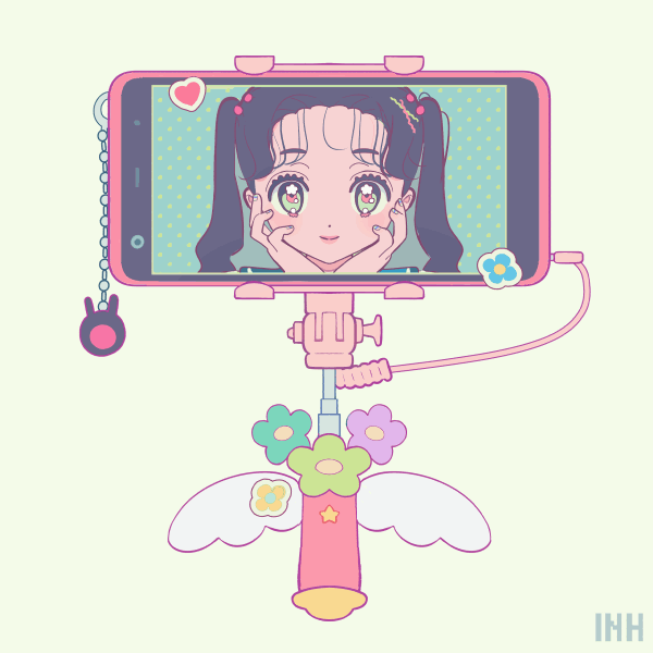 动画动画角色可爱时尚女孩插画Kawaii粉红色-26.gif