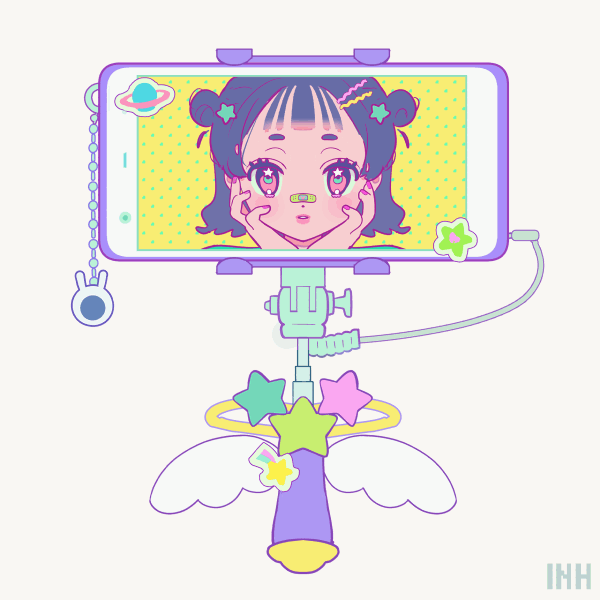动画动画角色可爱时尚女孩插画Kawaii粉红色-27.gif