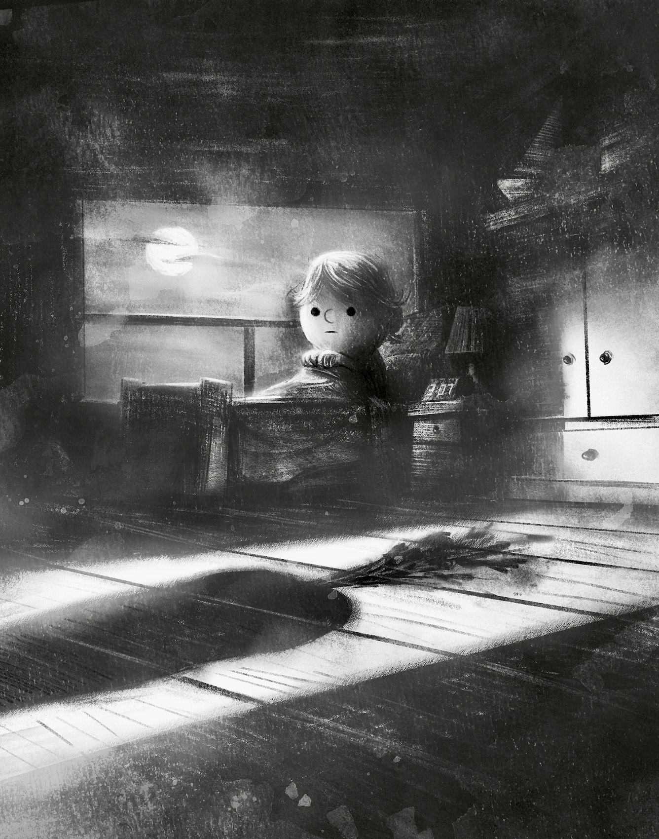 物黑白猫可爱的黑画鬼万圣节插画-05.jpg