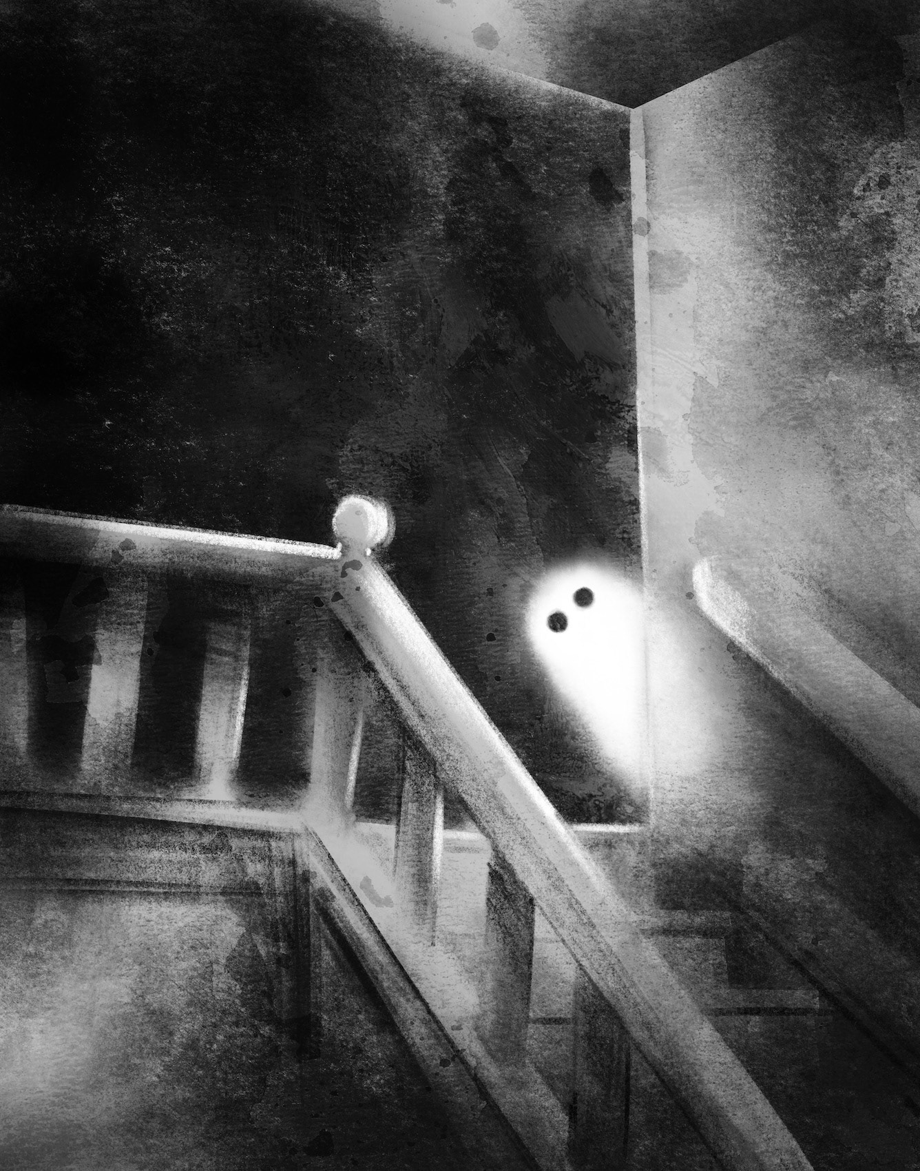 物黑白猫可爱的黑画鬼万圣节插画-06.jpg