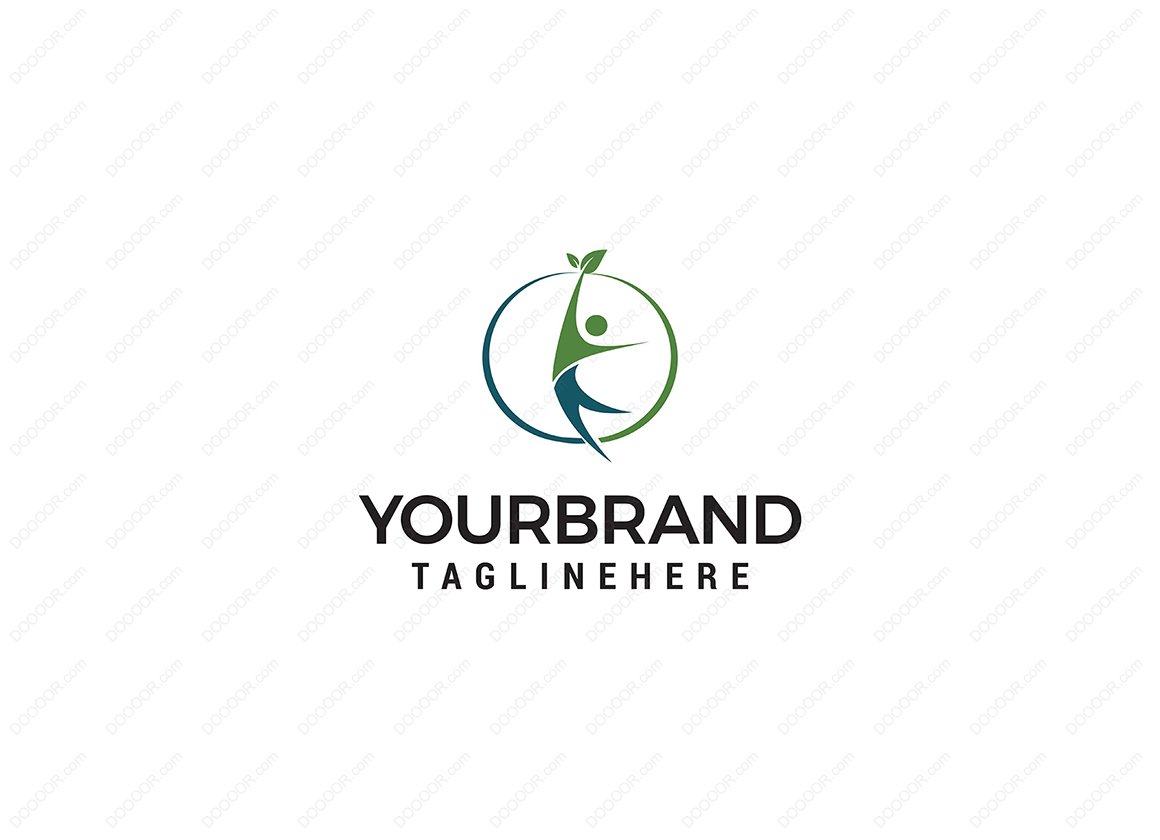 00892_人叶健康徽标设计模板环保LOGO模板设计.jpg