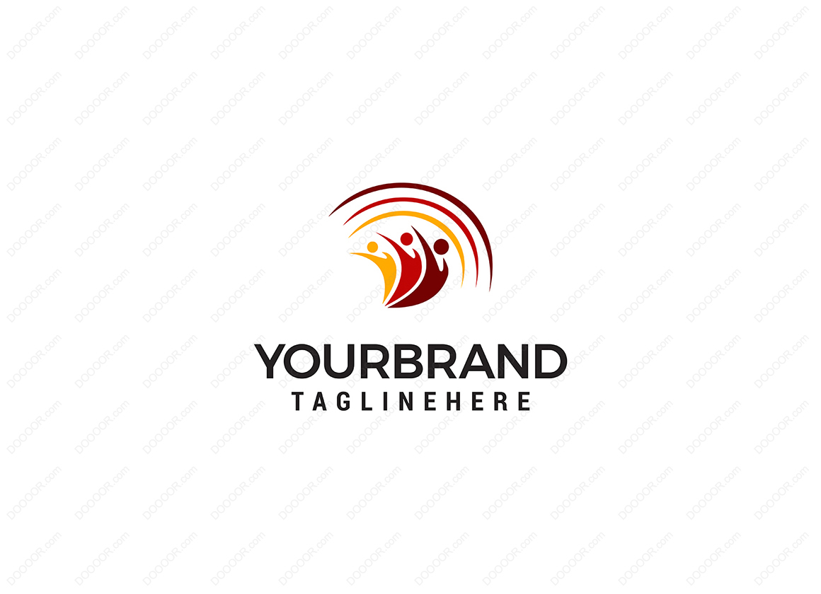 00898_人家庭LOGO模板在一起人类统一标志矢量图.jpg