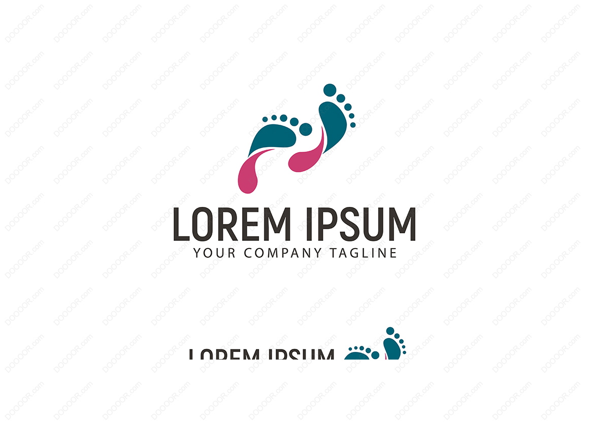 00936_足迹标志设计概念模板绿叶绿色发展LOGO设计.jpg