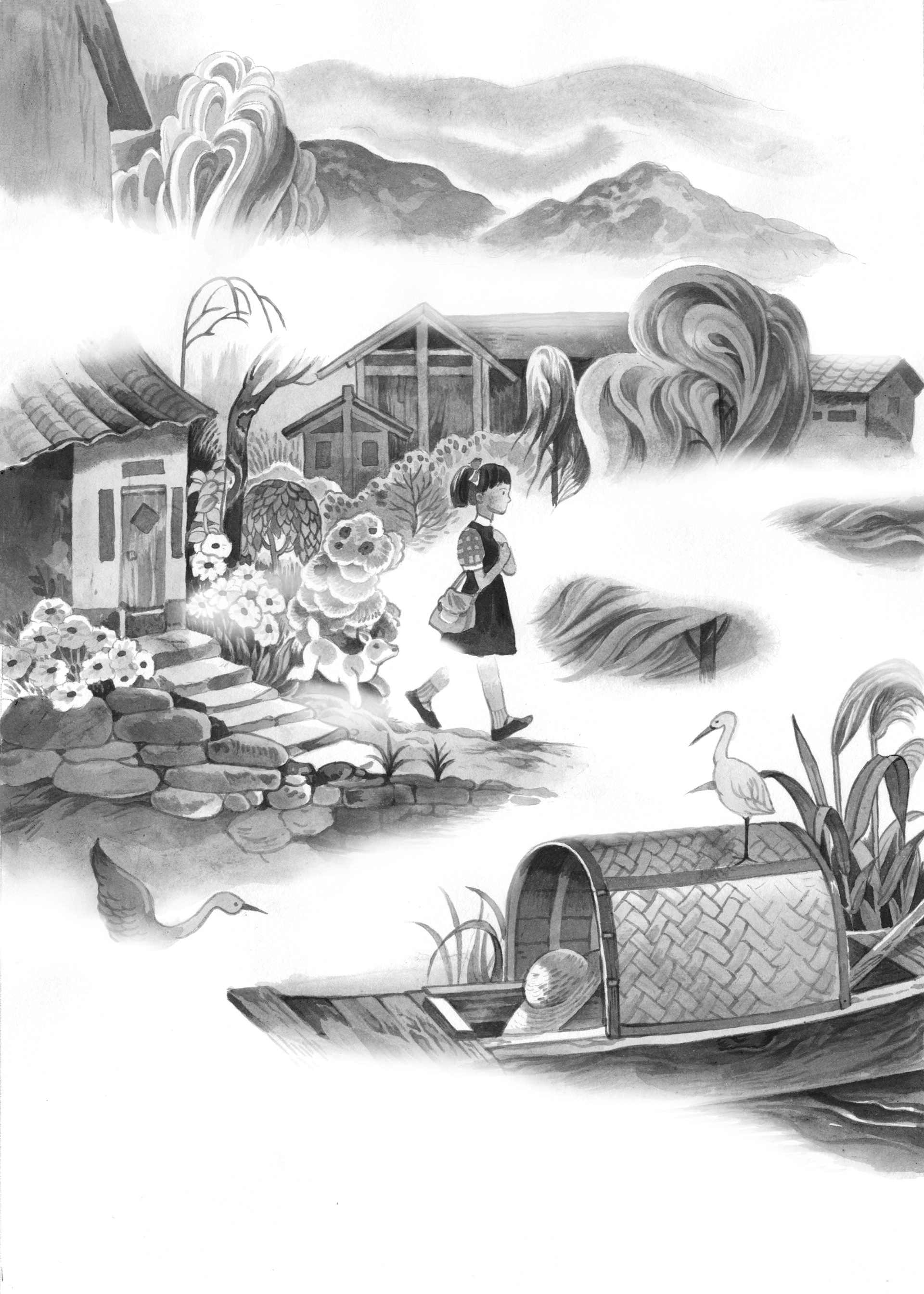 黑白书艺术画插图水彩画-10.jpg