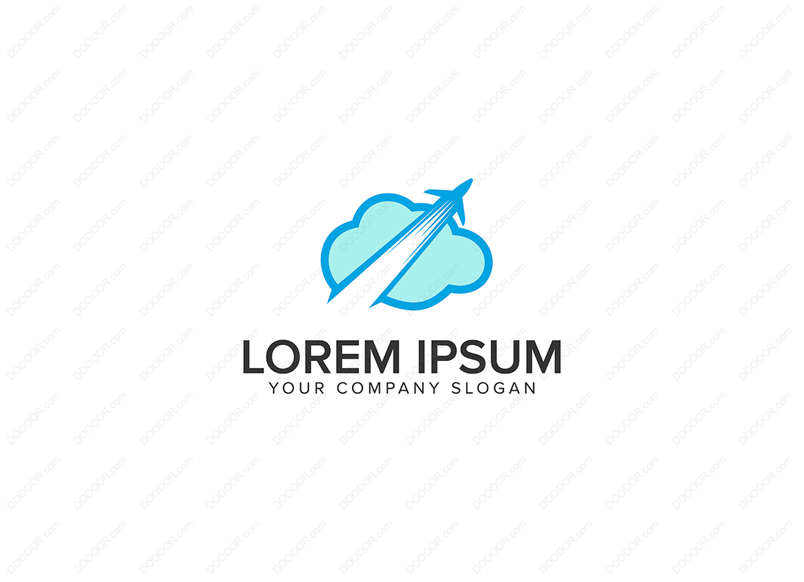01022_平面云旅游标志设计概念模板航空公司LOGO设计-DOOOOR.com.jpg