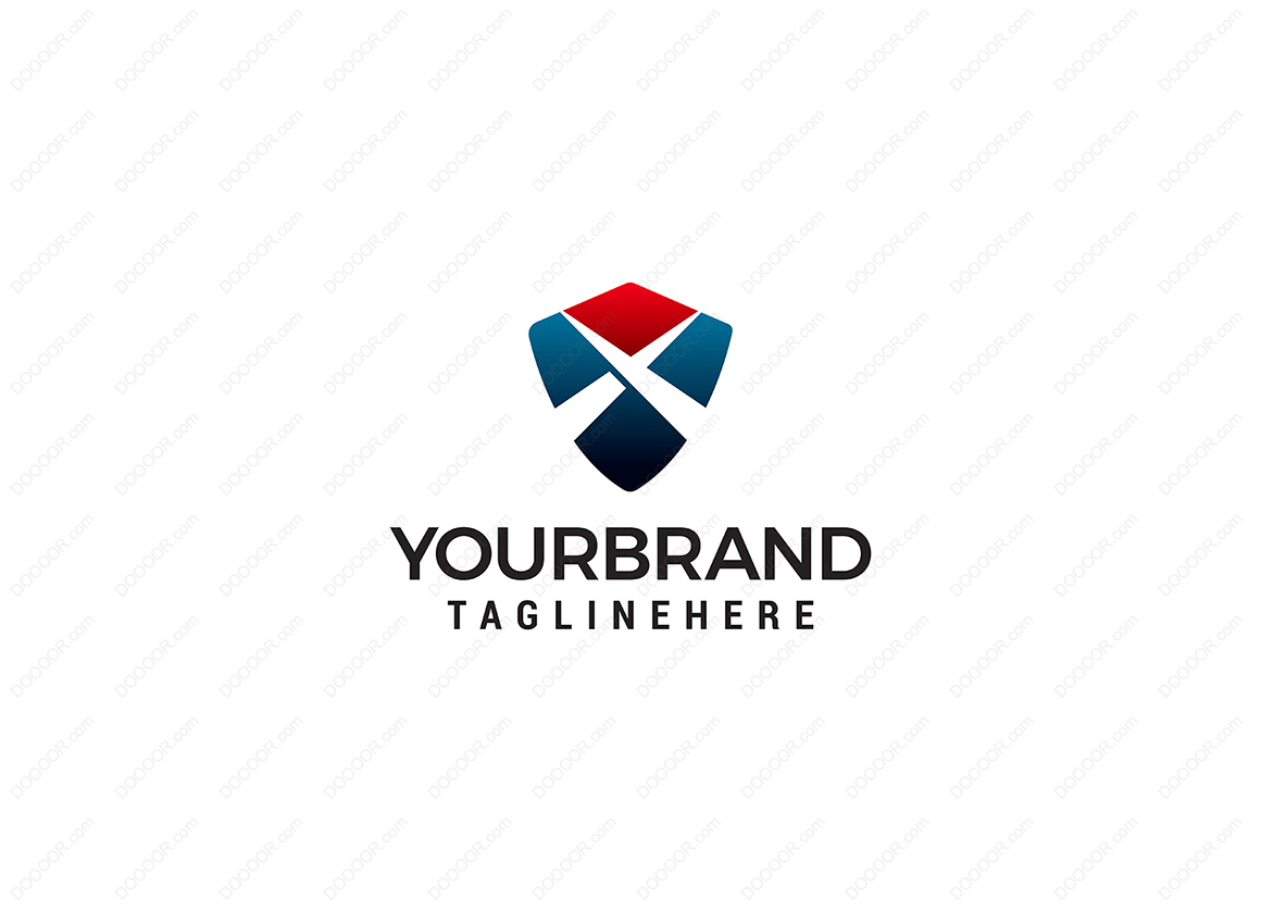 01136_字母x盾牌徽标设计概念模板矢量网安全防护公司LOGO设计.jpg