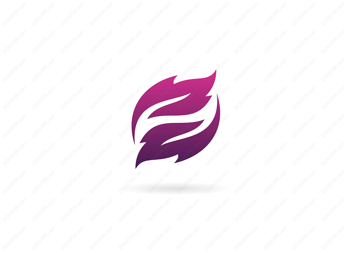 01138_字母z叶标志设计概念模板紫色渐变色火焰LOGO设计.jpg