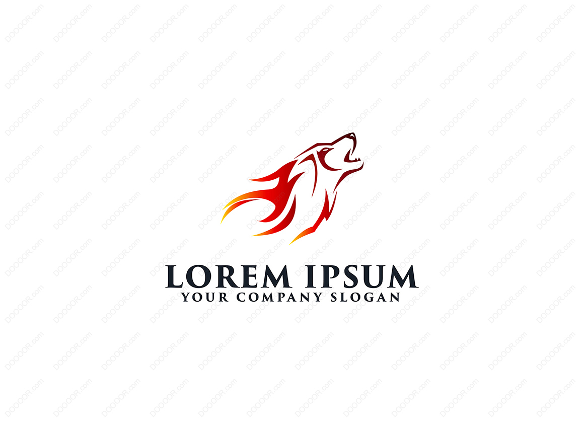 01142_狼火标志设计概念模板动物简洁LOGO设计.jpg