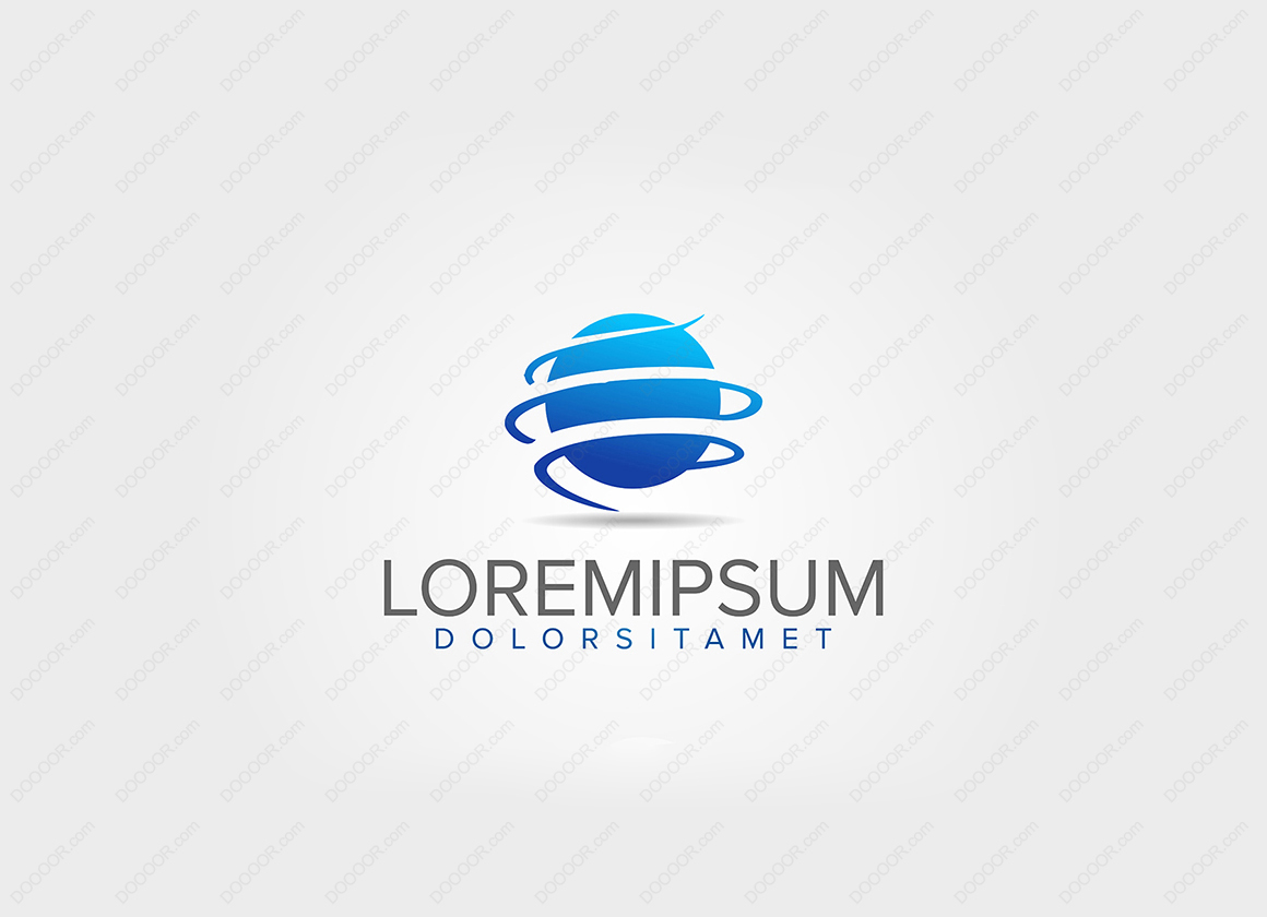 01153_全球企业徽标模板蓝色的地球LOGO设计.jpg