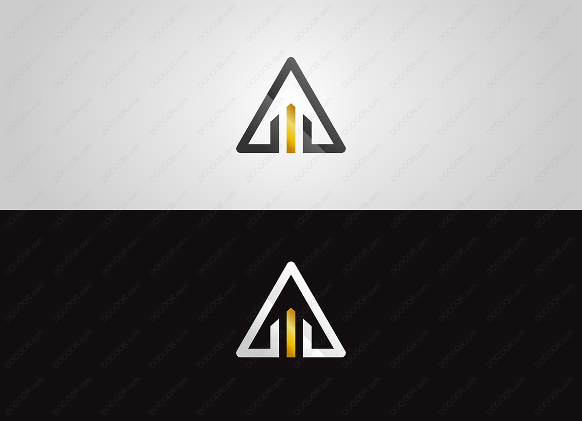 01198_抽象的金银三角徽标LOGO模板简洁大方轻奢风格.jpg