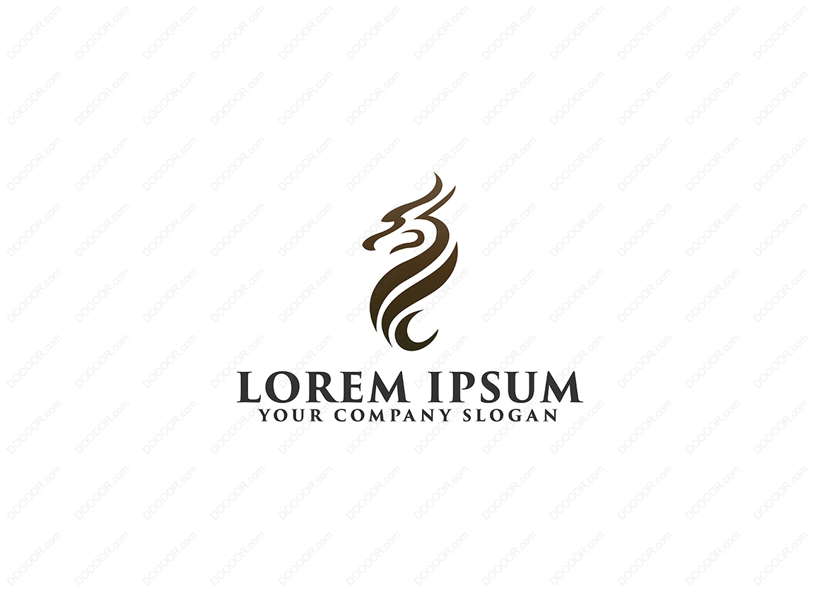 01200_抽象龙徽标设计概念模板中国风写意简笔画LOGO设计.jpg