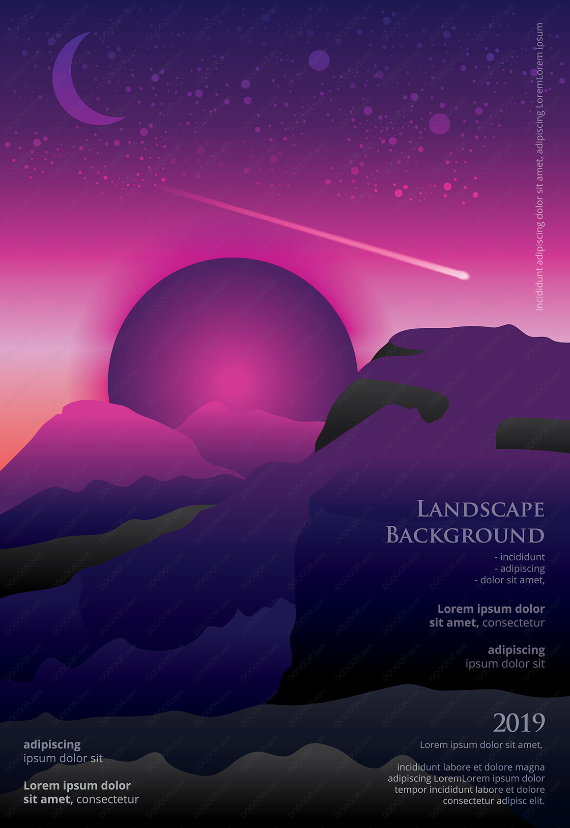 02049_景观海报背景图形设计矢量图夜晚天空绵延的高山矢量素材.jpg