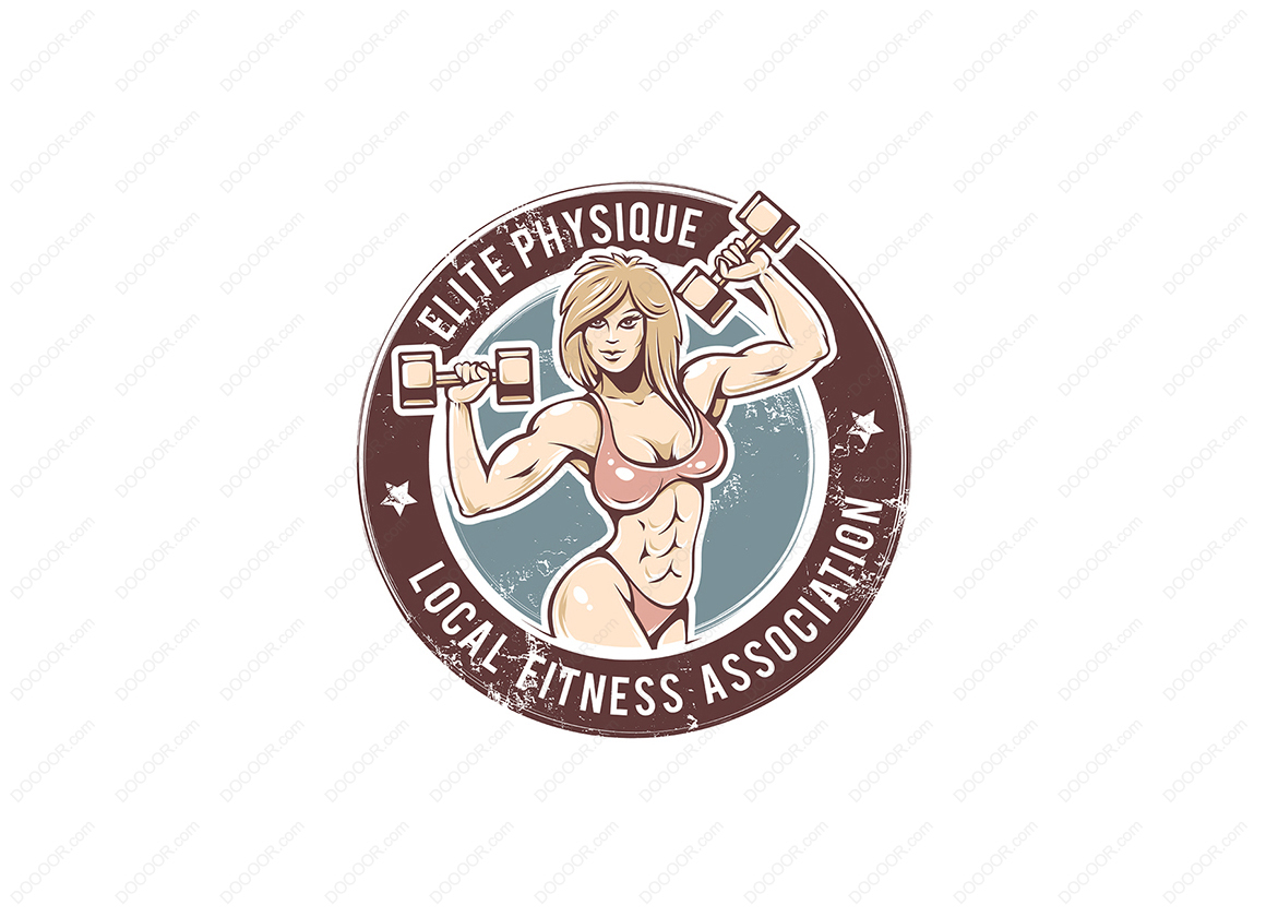 02066_健身房女士矢量健身LOGO设计美丽的萧条强壮矢量素材.jpg