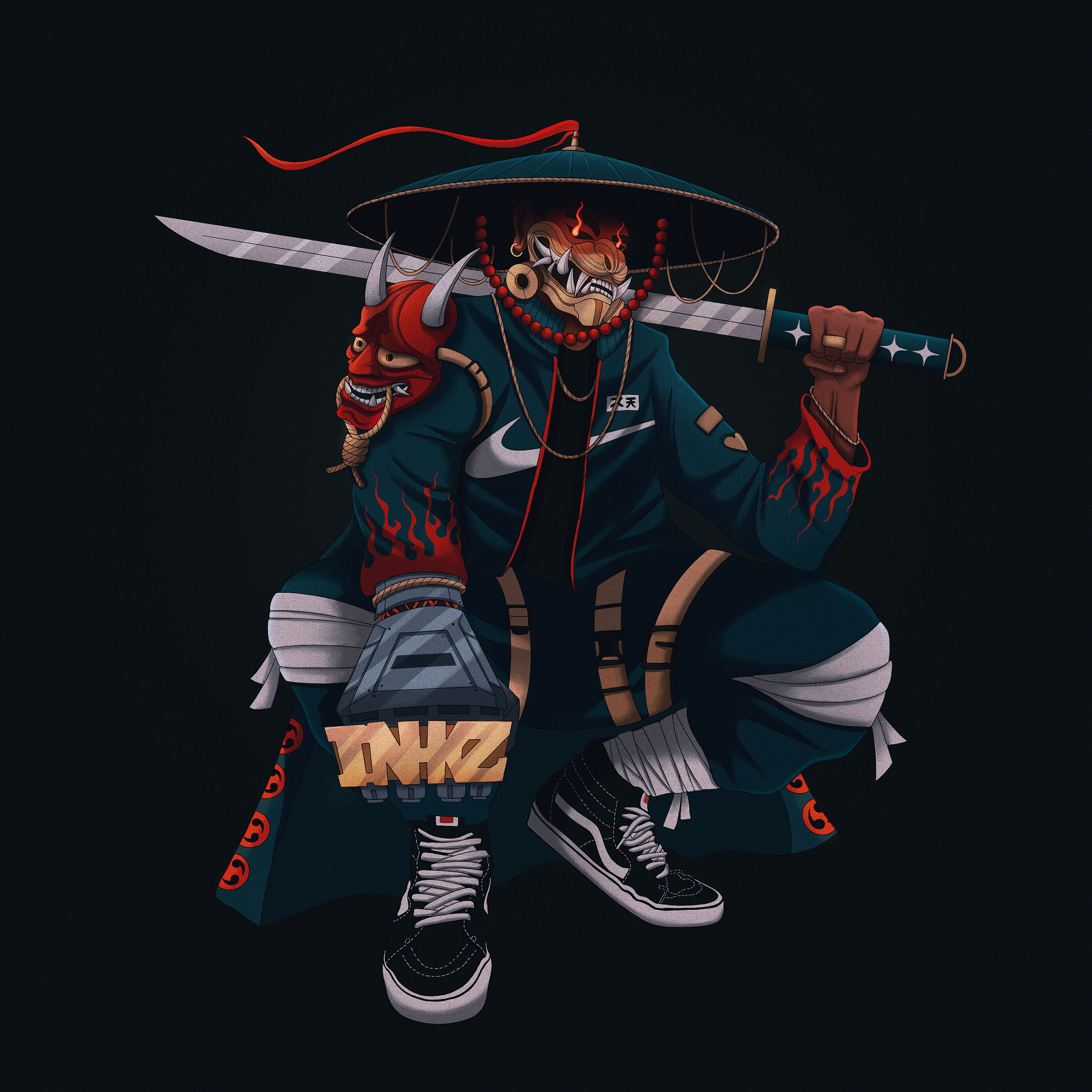 艺术作品人物设计数码艺术超大型插画耐克仿制素描运动鞋街头服装-12.jpg