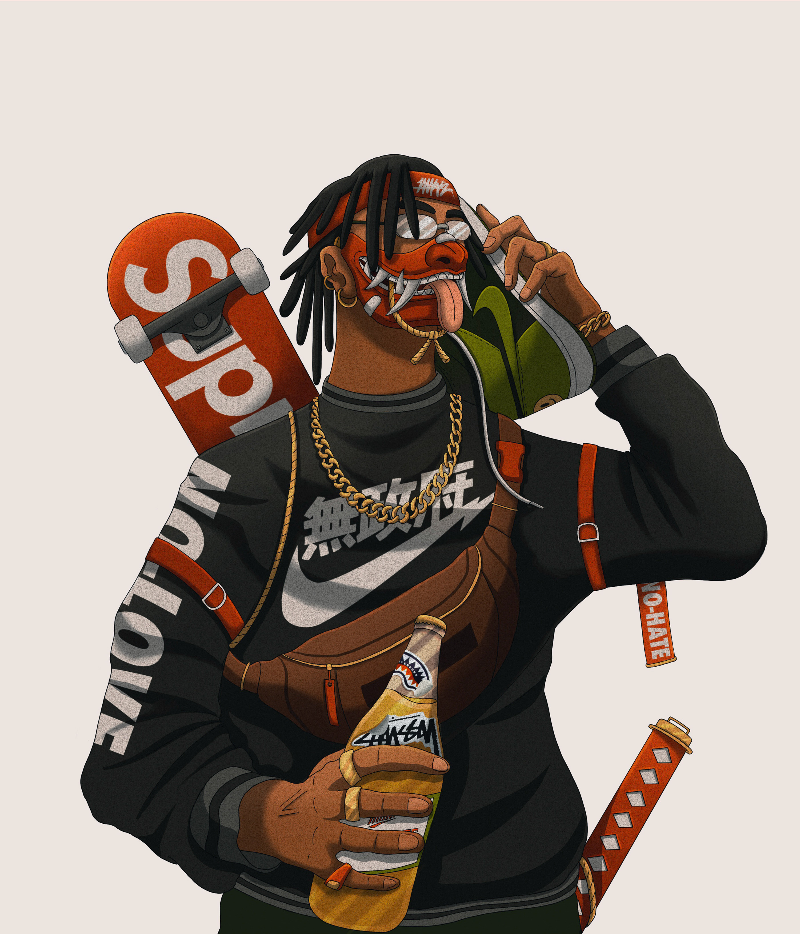 艺术作品人物设计数码艺术超大型插画耐克仿制素描运动鞋街头服装-01.jpg