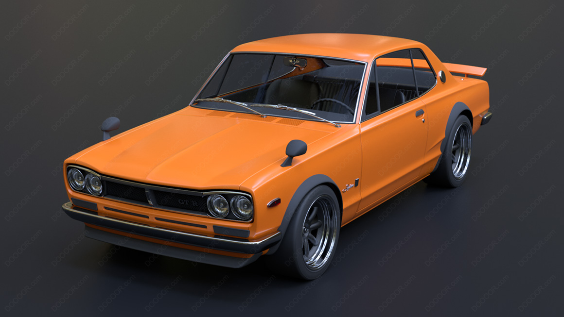 NISSAN_SKYLINE日产天际线1968轿车模型3D素材C4D&amp;FBX格式.jpg