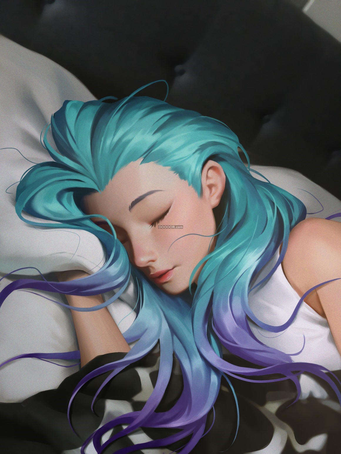 BZ_00163_动漫女孩高清壁纸睡眠卷发数字艺术数码绘画女性闭上眼睛粉丝艺术蓝头发英雄联盟.jpg