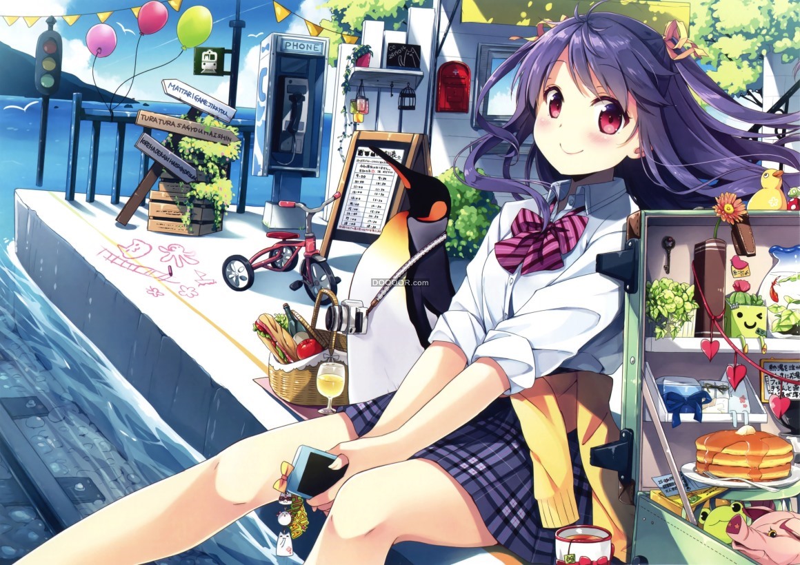 BZ_00369_日本动画片动漫女孩紫色头发微笑腿校服夏目绘里百宝箱.jpg