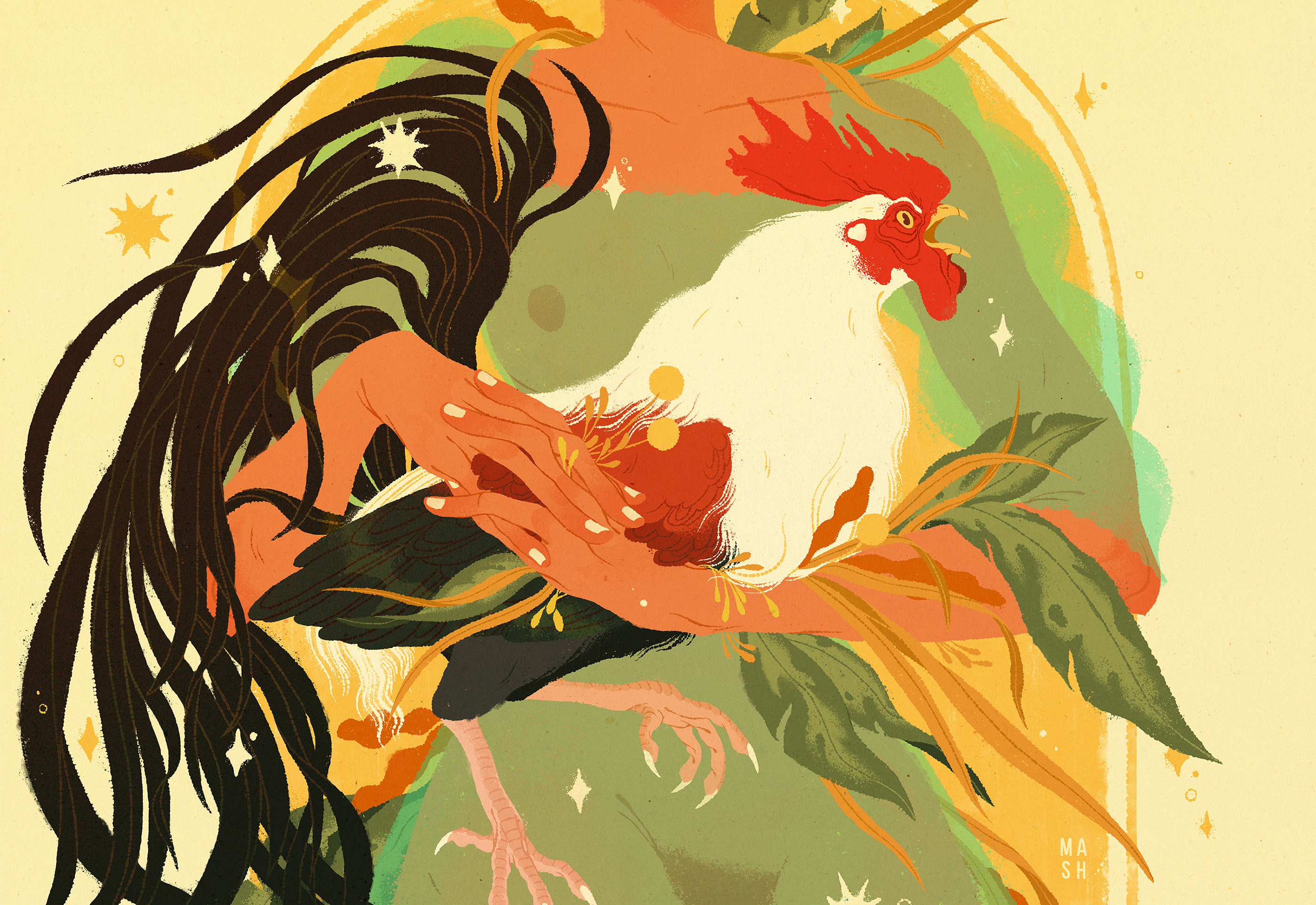 动物艺术黑色猫猫插图橙色莎曼莎泥静物白色-01.jpg