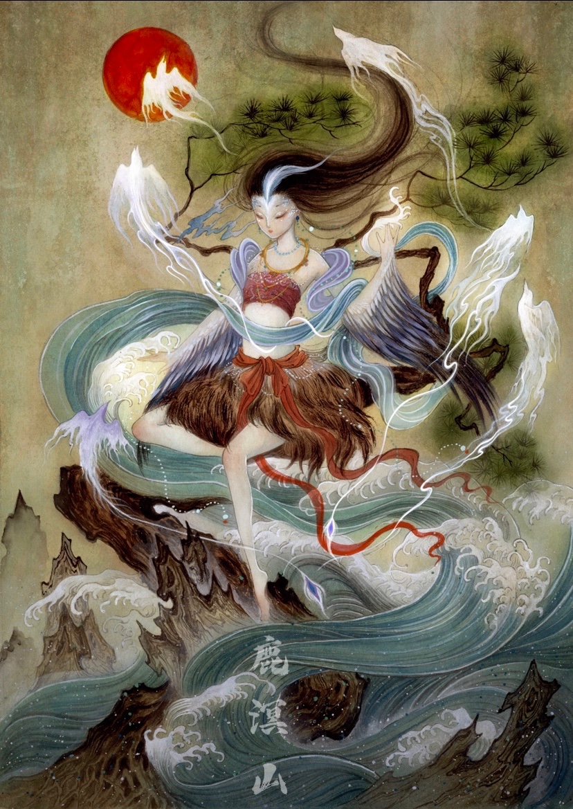 手绘中国神话女神图鉴插画商业插画-05.jpg