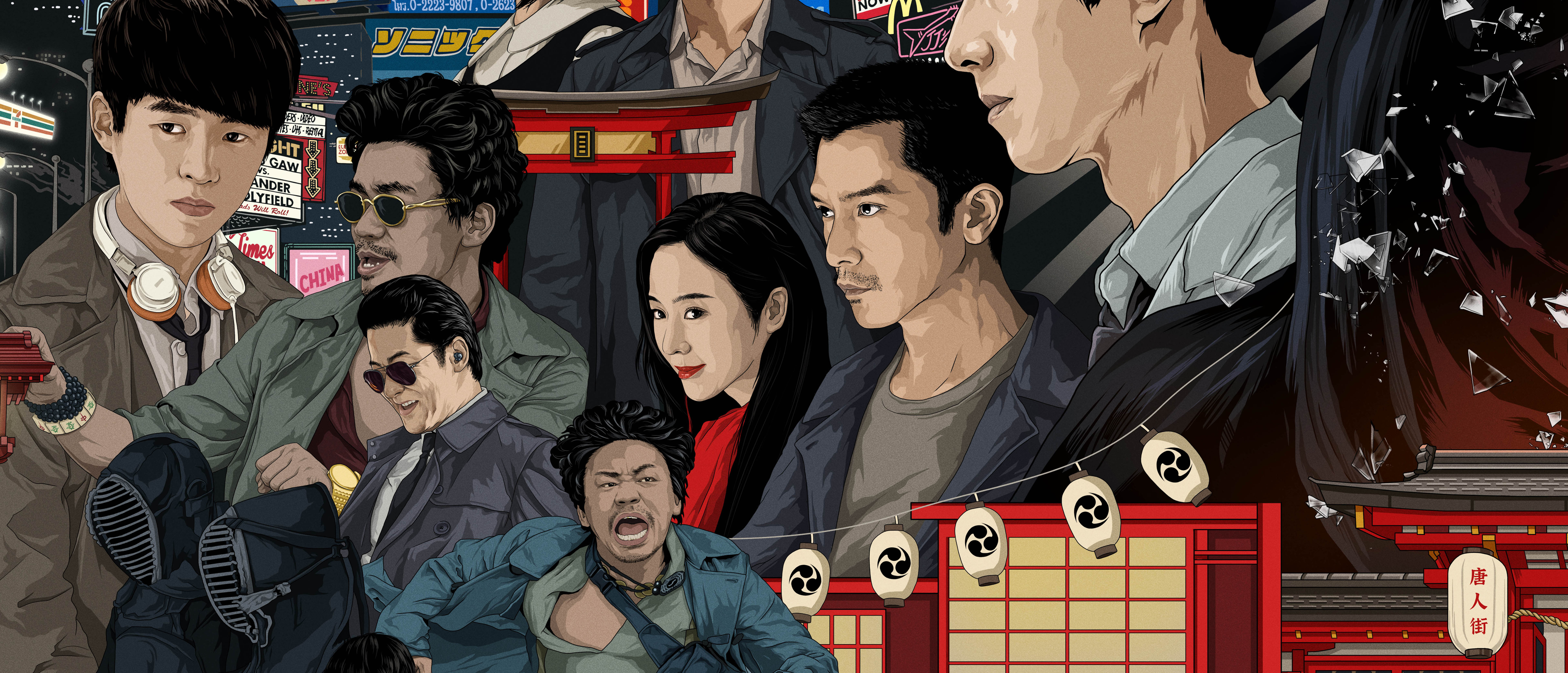 唐人街探案3》手绘插画海报插画商业插画-12.jpg