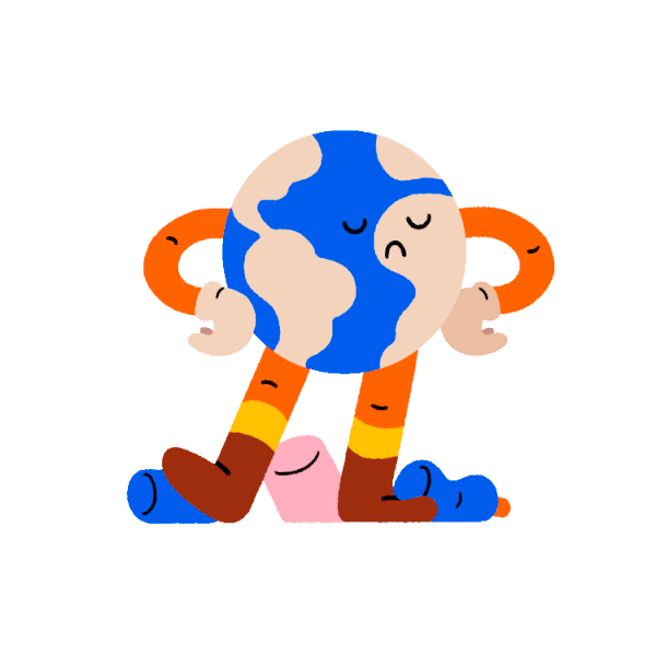 蜜蜂 鸟 地球 花 自然 太阳 树可爱插画-07.gif