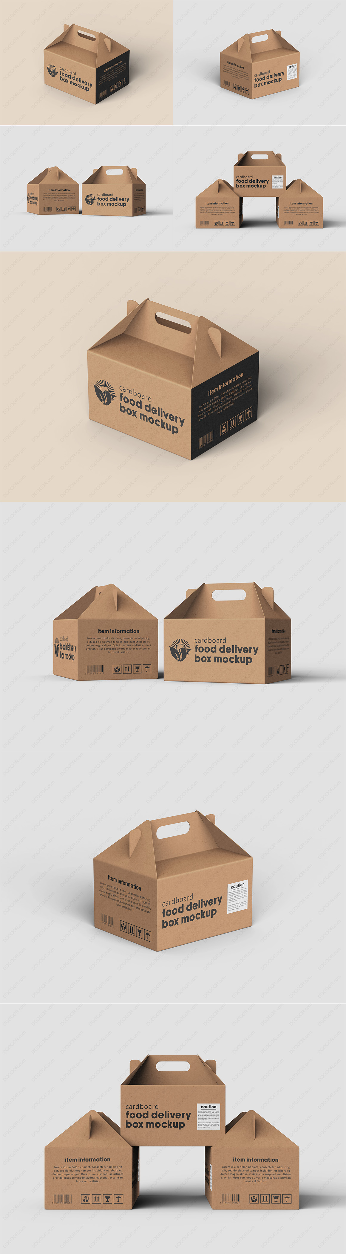 一次性棕色牛皮纸食品配送盒包装模型PSD样机.jpg