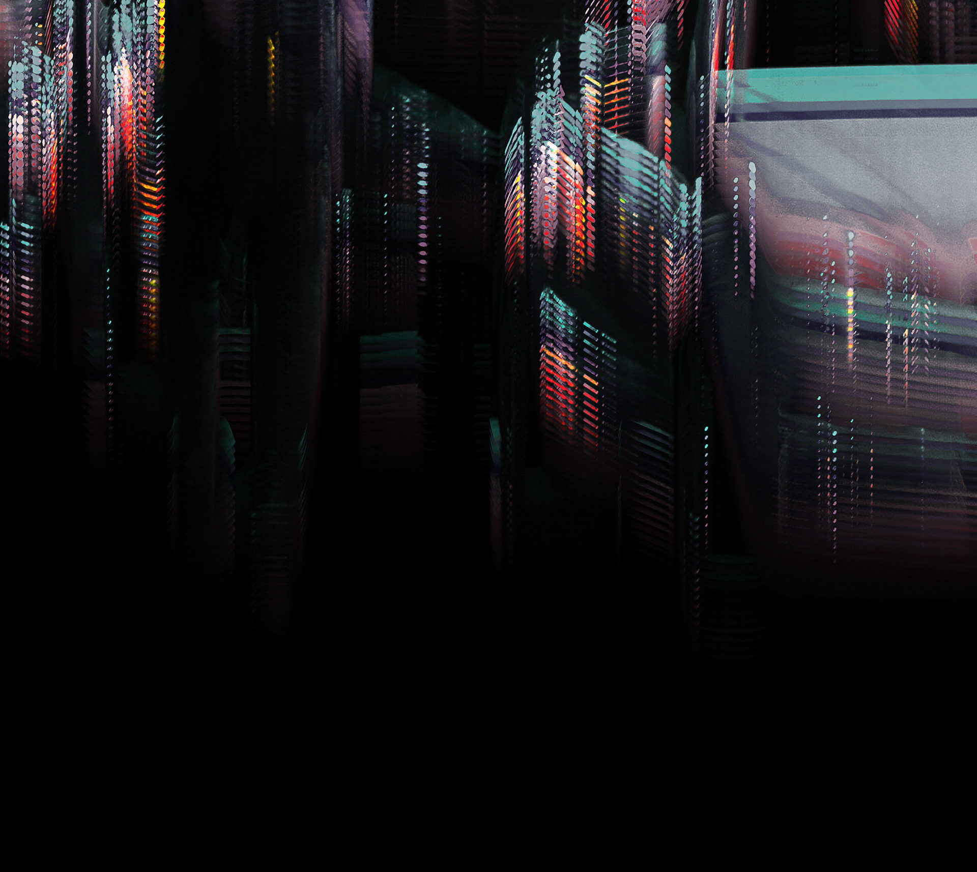 数字艺术城市香港光夜晚街道彩绘油画插画-17.jpg
