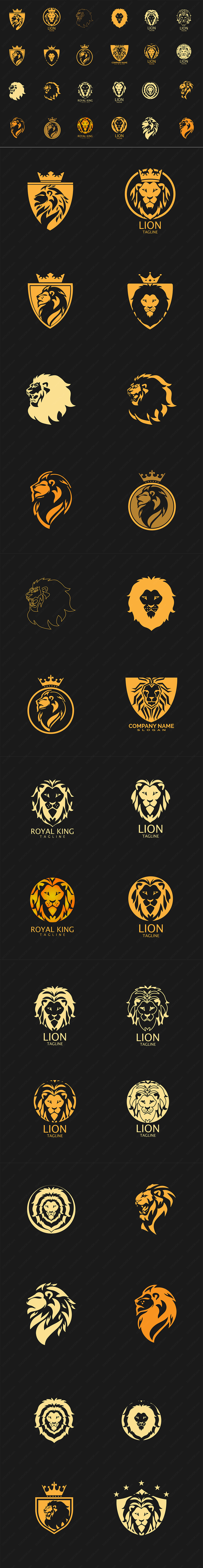 28款雄狮头像LOGO矢量标志素材.jpg