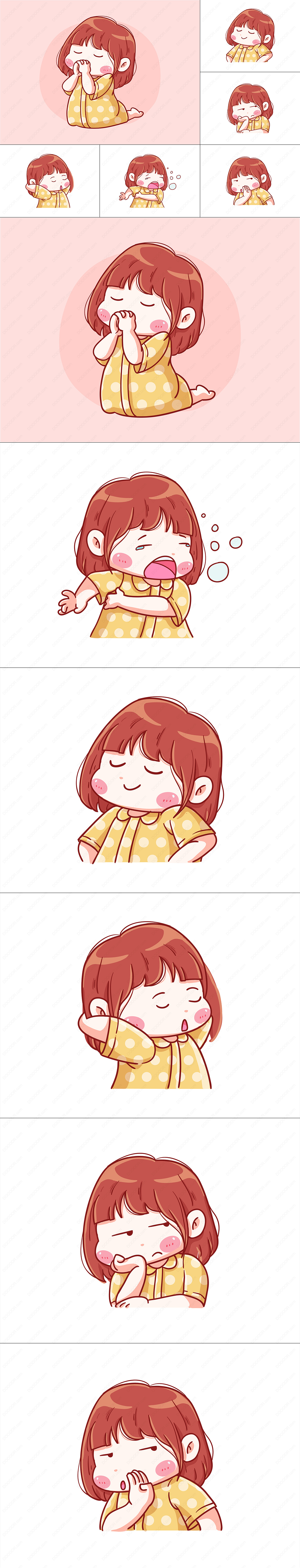 6款可爱憨萌卡通大头小女孩矢量插画素材.jpg